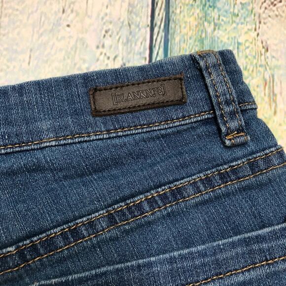 Blank NYC Short Womens 29 Blue Denim Ombre Solid Gold Hi-Rise ASO Selena Gomez - Picture 9 of 13